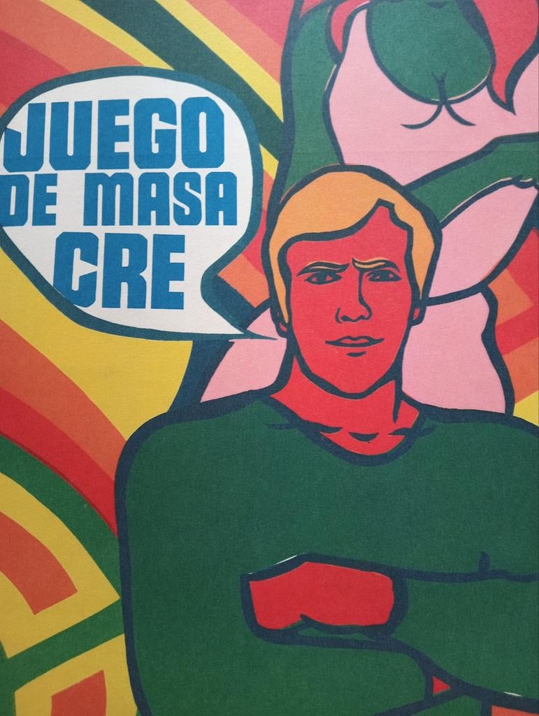 Pop Art film affiche Cuba 1970, Ophalen of Verzenden, Gebruikt, A1 t/m A3, Film en Tv