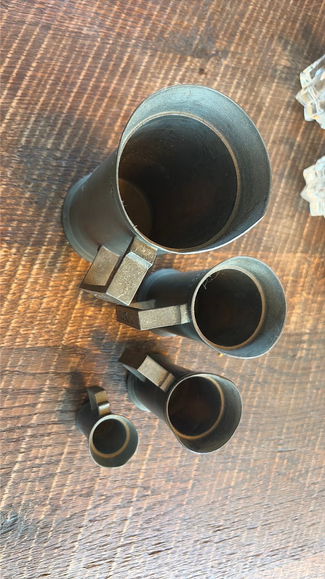 Set van 4 antieke tinnen maatbekers, Antiek en Kunst, Antiek | Tin, Ophalen