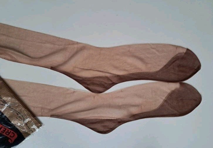 Vintage Nylon Kousen met Naad en Hak - Jaren '50, Verzenden, Beige, Overige maten, Panty