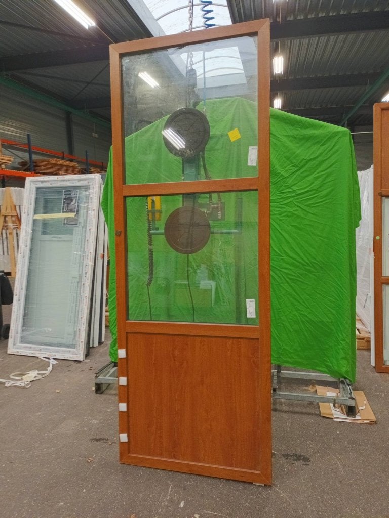 Kunststof Vast kozijn  b98,5 x h270 cm Bruin -2052-