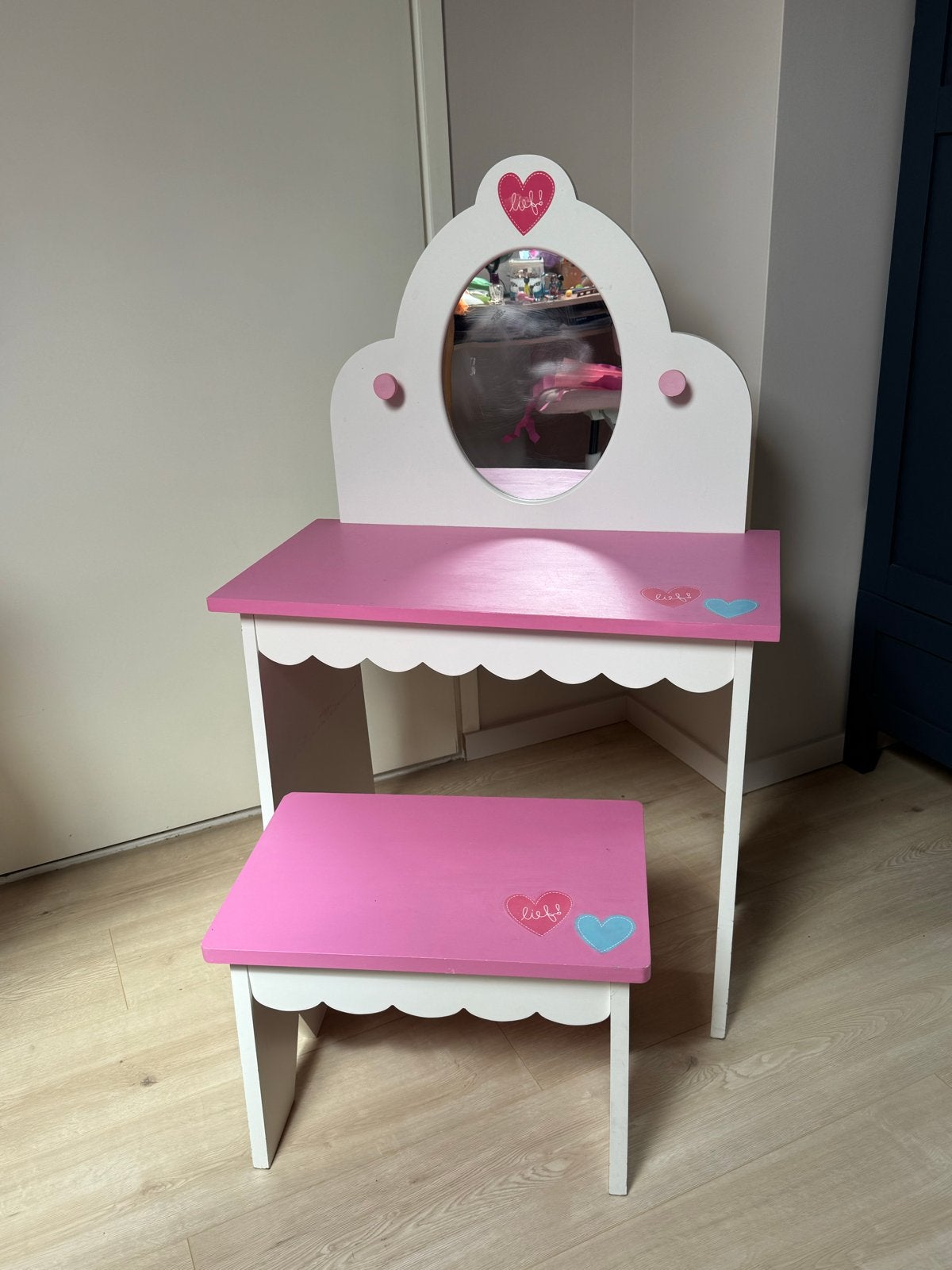 Kaptafel met krukje voor kinderen, Ophalen, Gebruikt, Tafel(s) en Stoel(en)