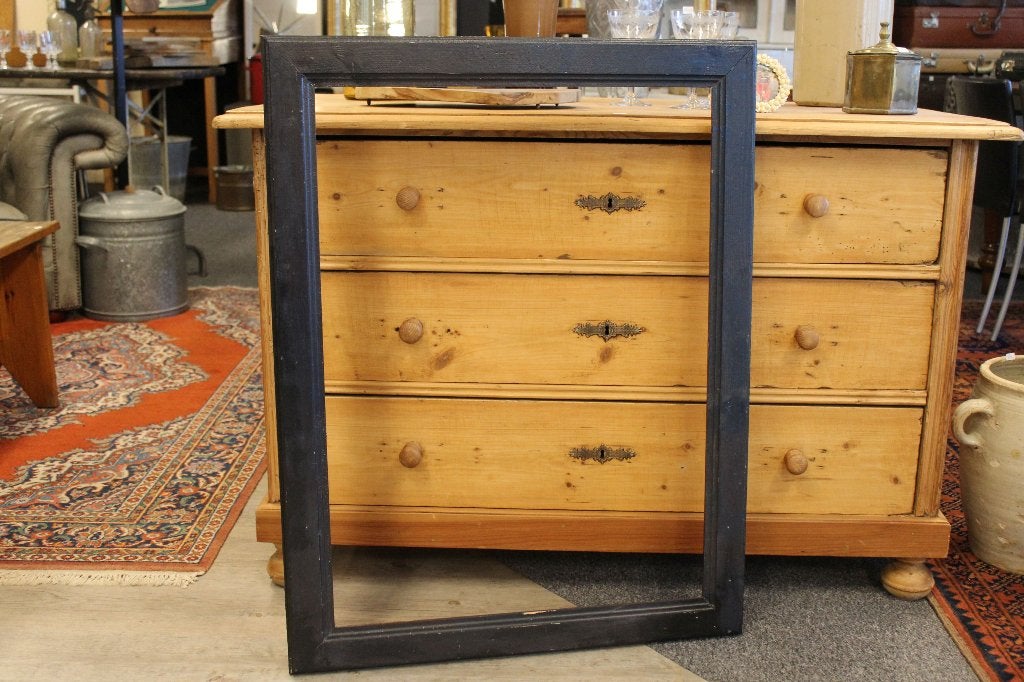 Brocante - Grote oude lijst / kader!, Huis en Inrichting, Ophalen, Gebruikt, Hout, Zwart