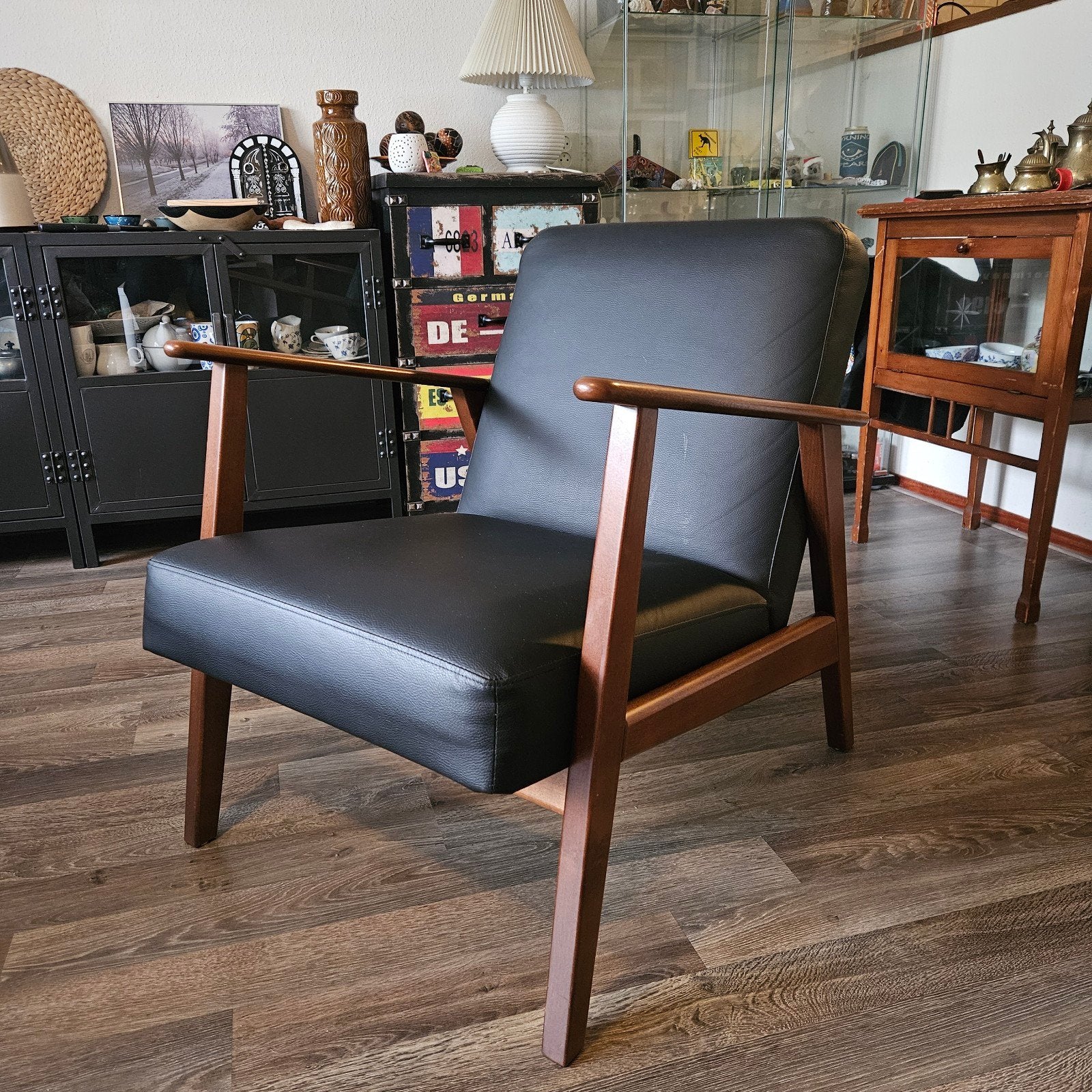 IKEA EKENASET fauteuil, Gebruikt, Vintage, Retro, Mid-century modern, 75 tot 100 cm, 50 tot 75 cm