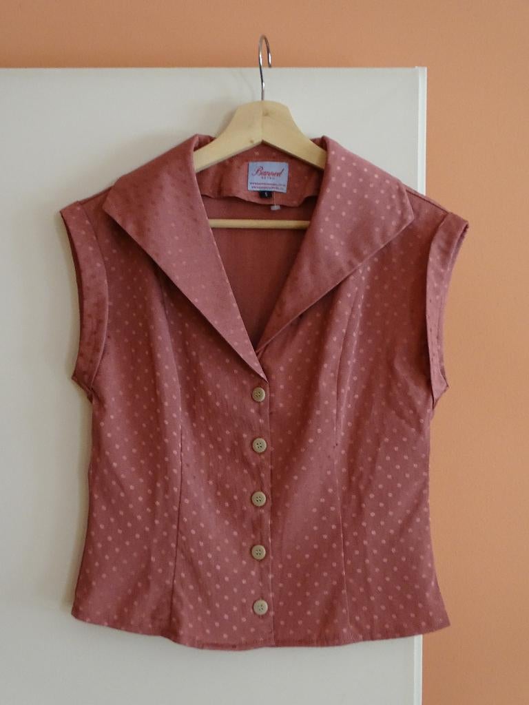 Banned Retro top donkerroze maat S, Kleding | Dames, Tops, Zo goed als nieuw, Maat 36 (S), Roze, Zonder mouw, Ophalen of Verzenden