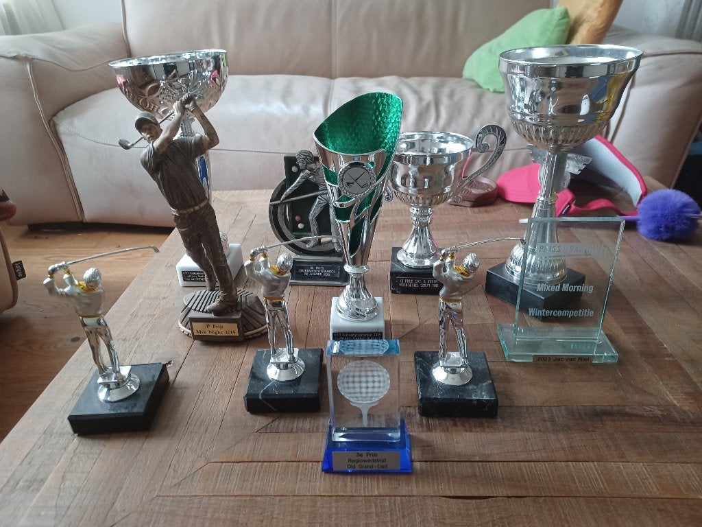 Diverse Golf Trofeeën en Biljart Prijzen, Ophalen, Gebruikt