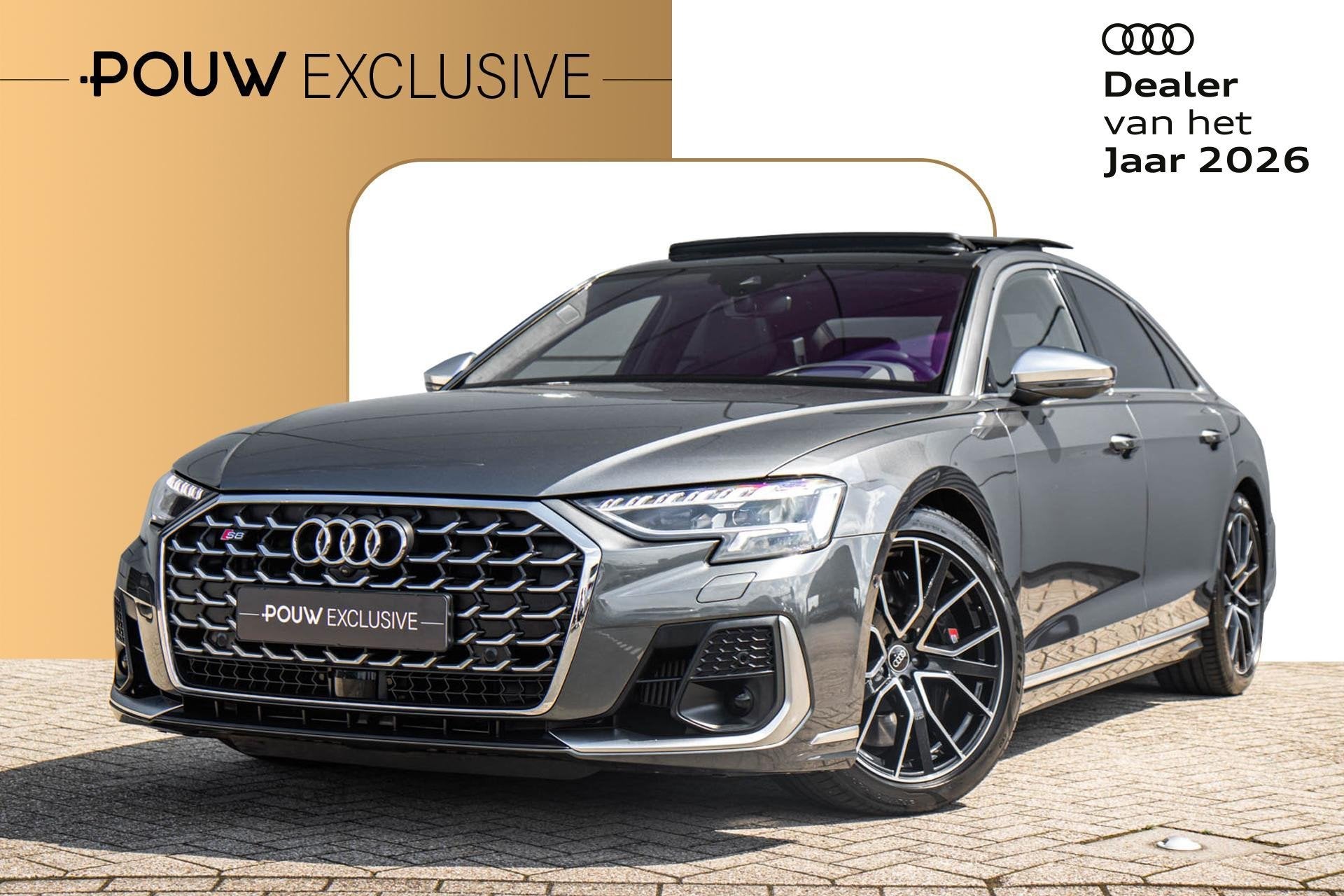 Audi S8 4.0 TFSI 571pk quattro | Panoramadak | B&O | Stoelma, Automaat, Adaptive Cruise Control, Gebruikt, Leder