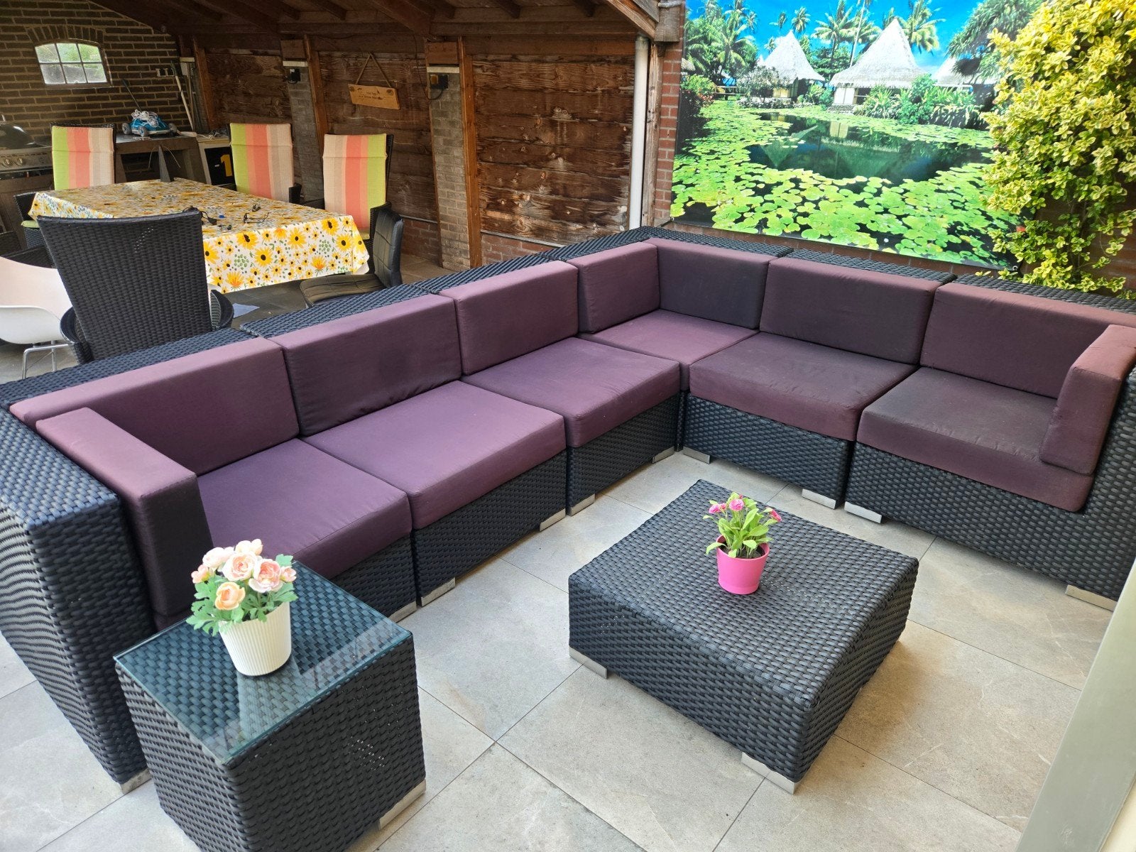 Een grote loungeset / tuinset, Tuin en Terras, Ophalen