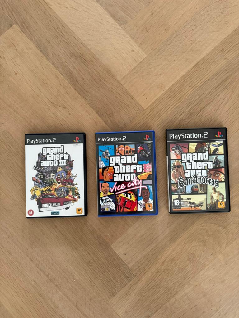 GTA Trilogy PS2 - San Andreas & Vice City CIB + GTA 3, Spelcomputers en Games, Games | Sony PlayStation 2, Avontuur en Actie, Gebruikt