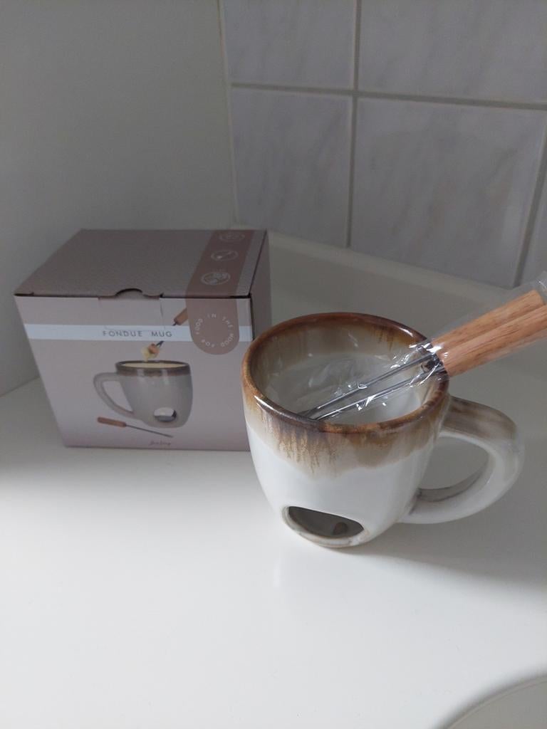 Nieuwe Fondue Mok met Vorkjes - Chocolade of Kaas, Ophalen of Verzenden