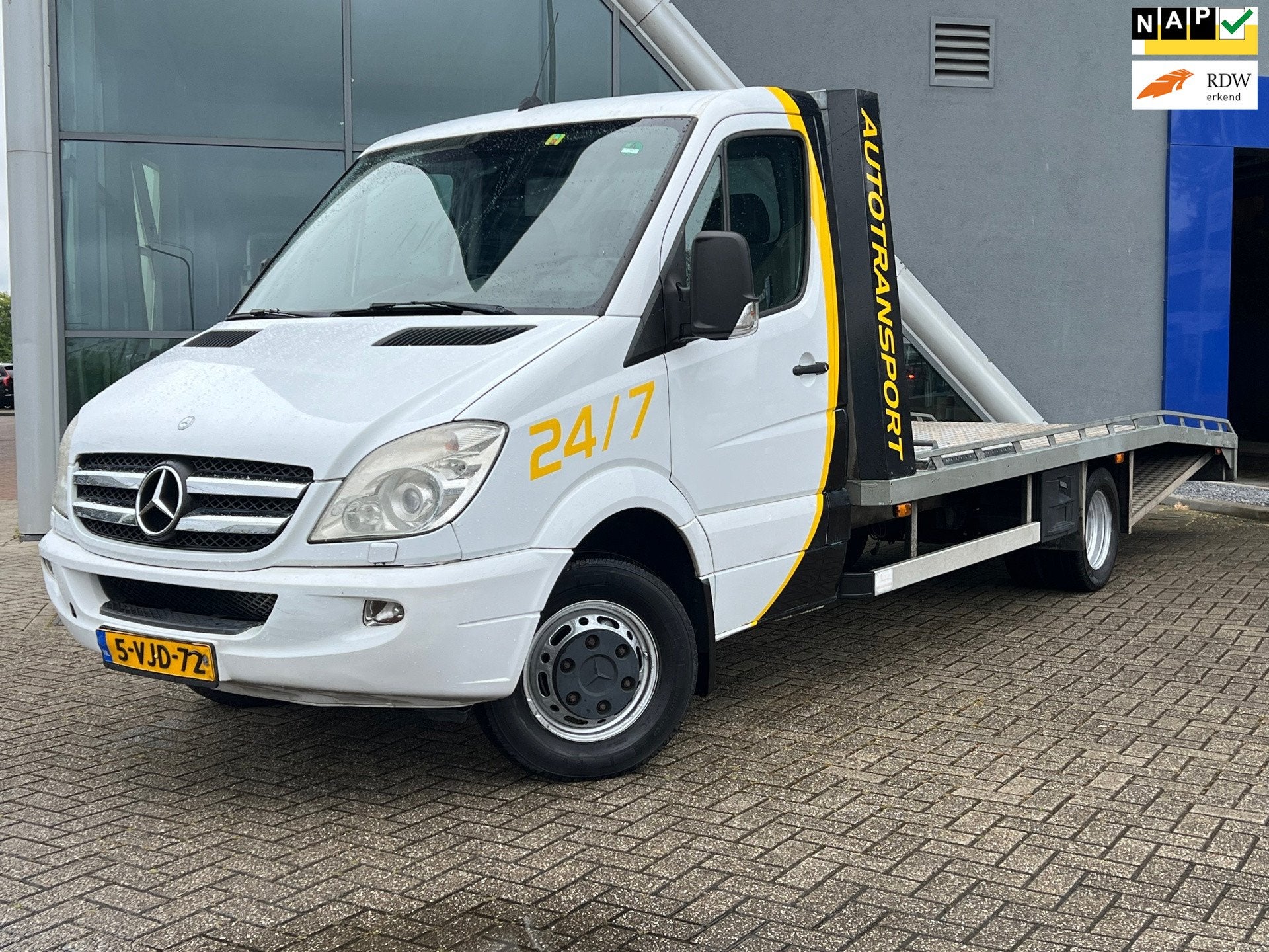 Mercedes-Benz Sprinter 515 2.2 CDI 432 Autotransporter | 24/, Auto's, Achterwielaandrijving, 4 cilinders, 150 pk, Wit
