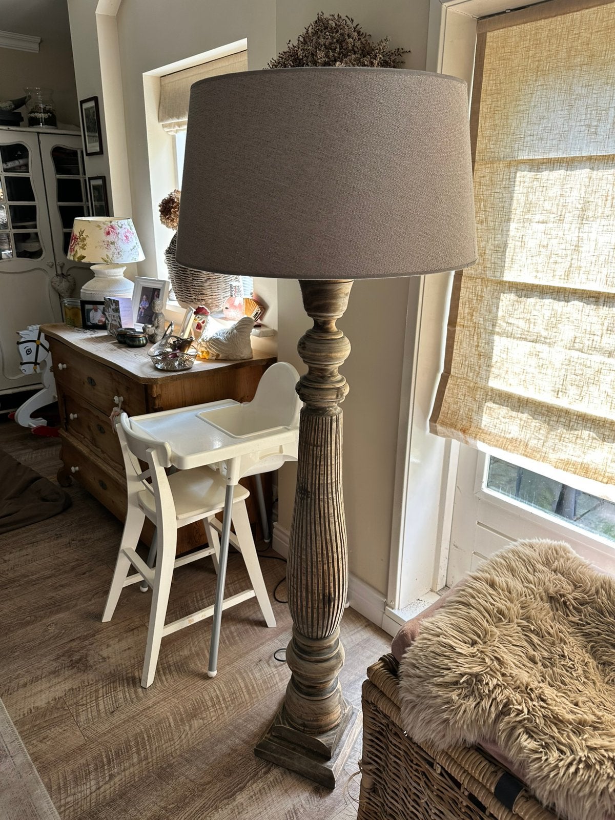 Stoer en sober baluster lamp, Huis en Inrichting, Lampen | Vloerlampen, Ophalen of Verzenden, Zo goed als nieuw, 150 tot 200 cm