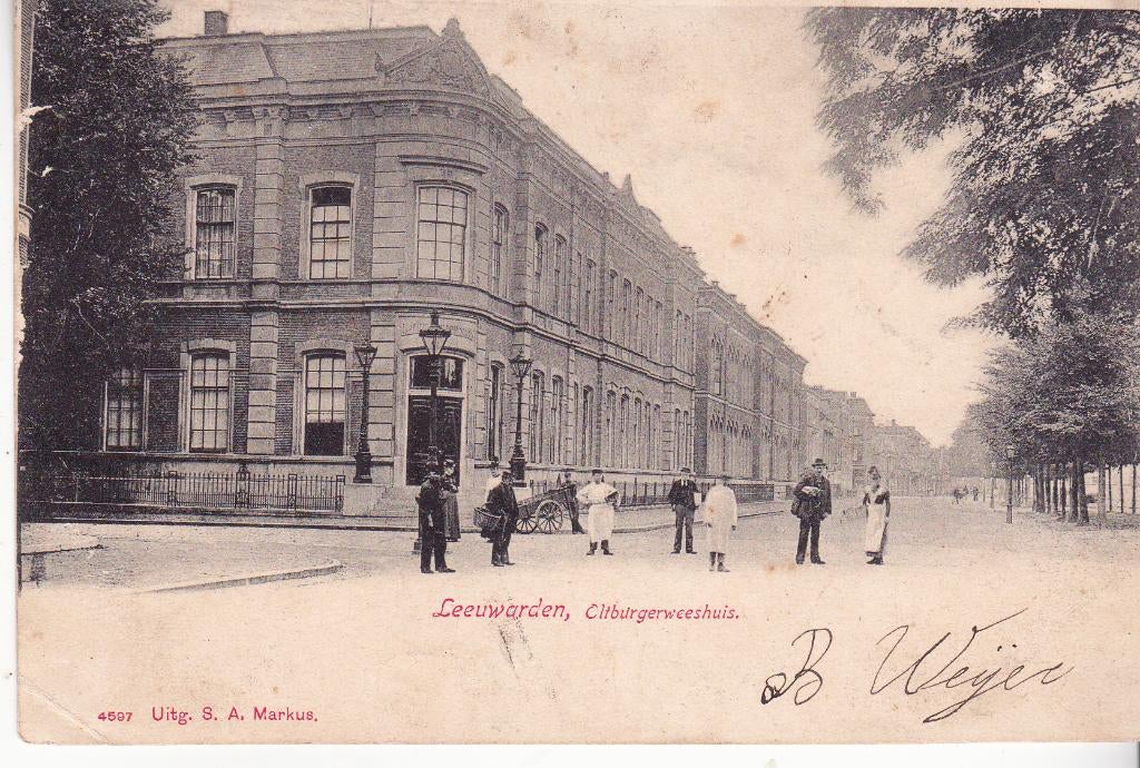 LEEUWARDEN BURGERWEESHUIS, Verzamelen, Ansichtkaarten | Nederland, Ophalen of Verzenden, Voor 1920, Noord-Brabant