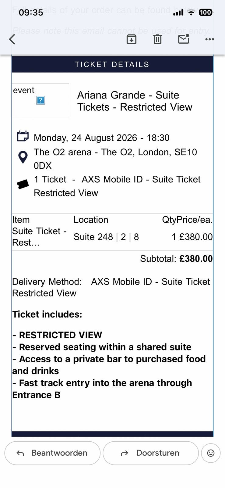 Ariana Grande ticket 24 augustus zitplek, Twee personen, Augustus