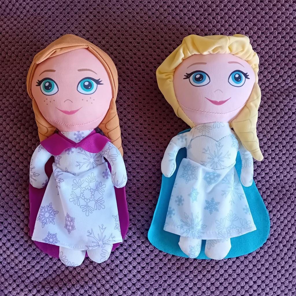 Frozen Anna en Elsa stoffen popjes, Ophalen of Verzenden, Gebruikt, Overige typen