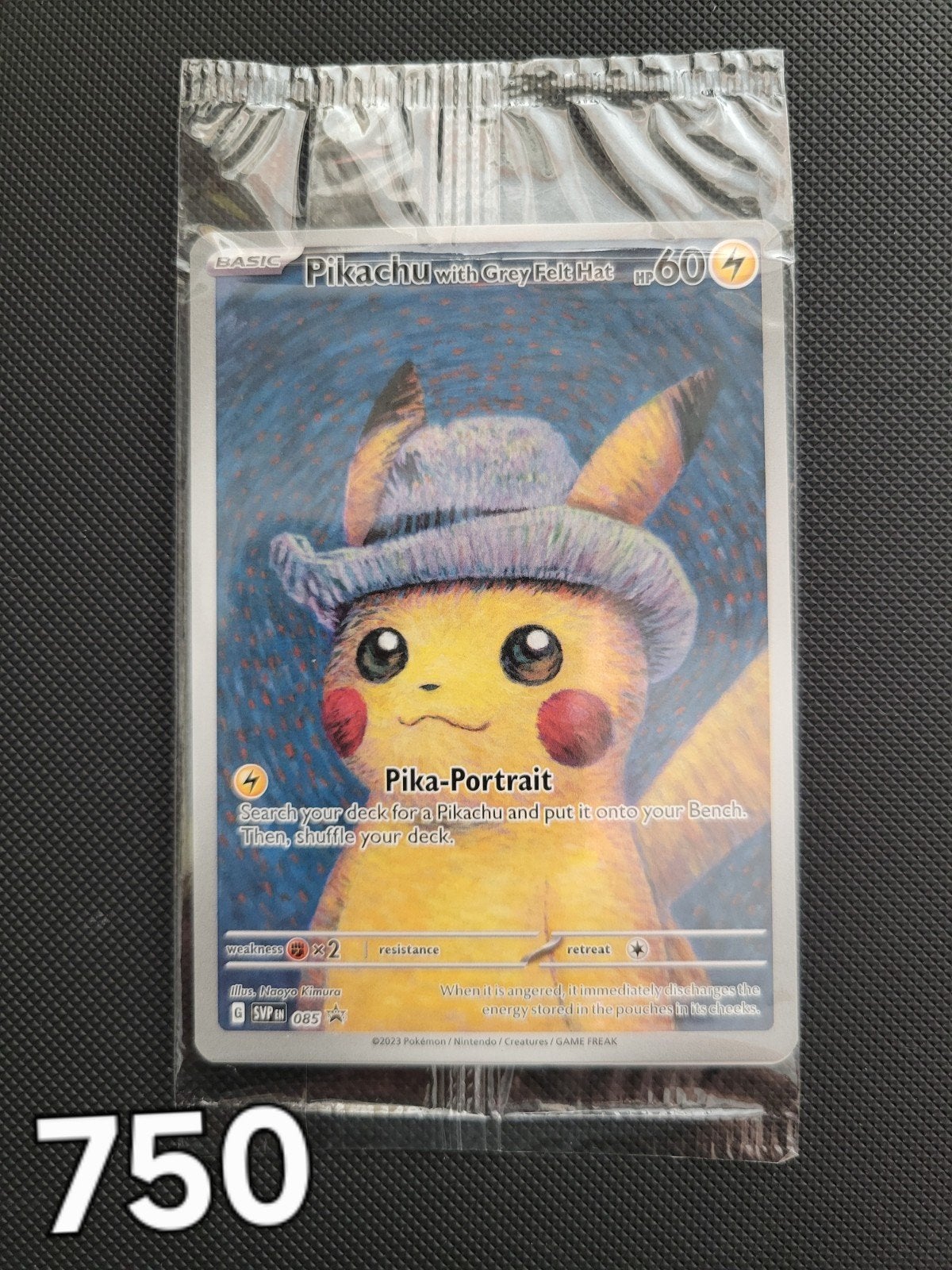 Pikachu van Gogh met Grijze Vilten Hoed - Sealed, Hobby en Vrije tijd, Verzamelkaartspellen | Pokémon, Nieuw, Losse kaart, Ophalen of Verzenden
