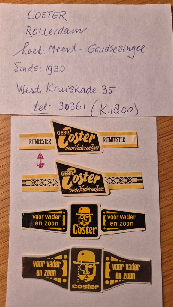 Sigarenbanden Rotterdam, Ophalen, Zo goed als nieuw, Sigarenbandjes