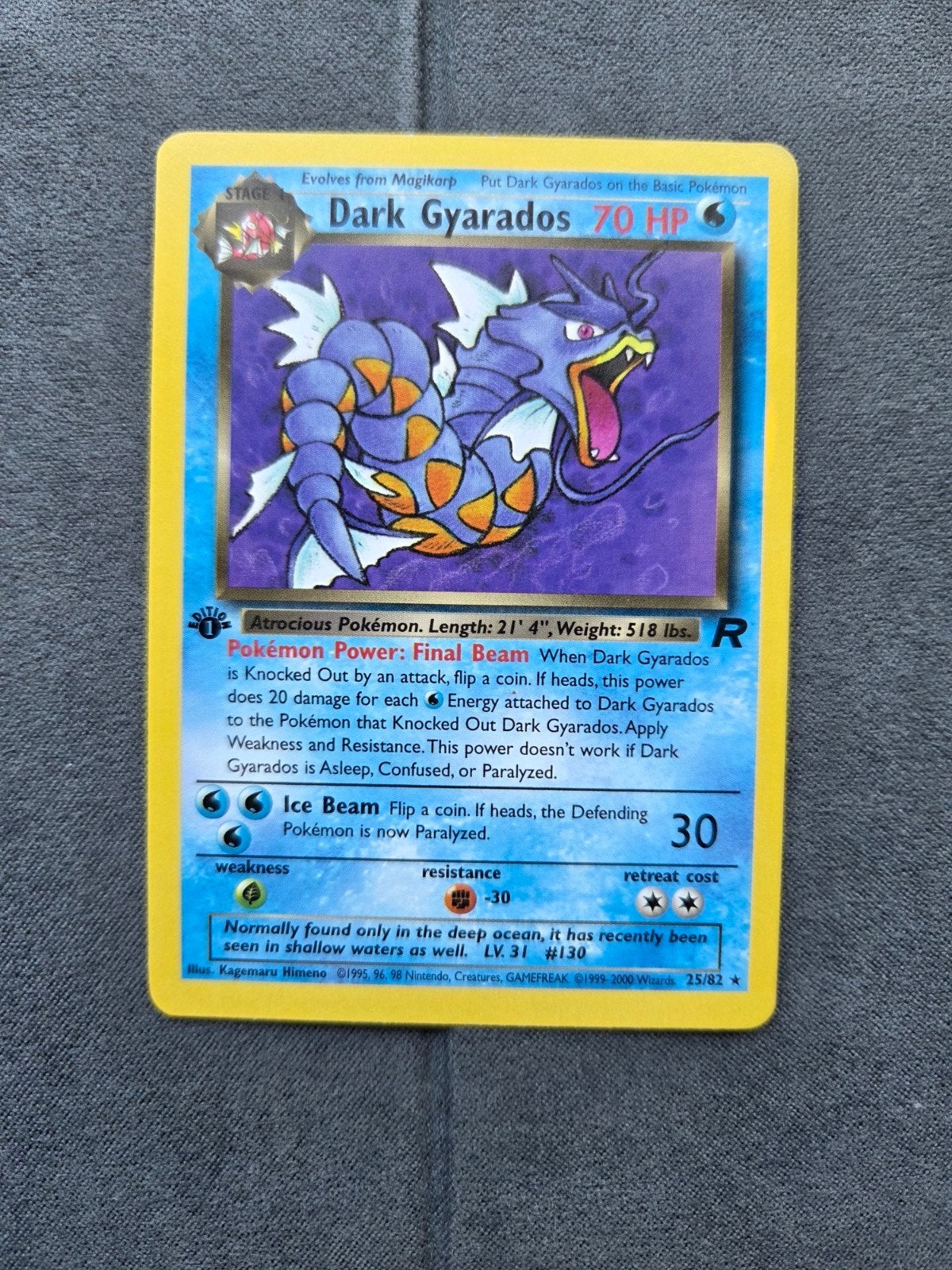 Dark Gyarados (TR 25) - 1st edition, Hobby en Vrije tijd, Verzamelkaartspellen | Pokémon, Ophalen of Verzenden, Zo goed als nieuw