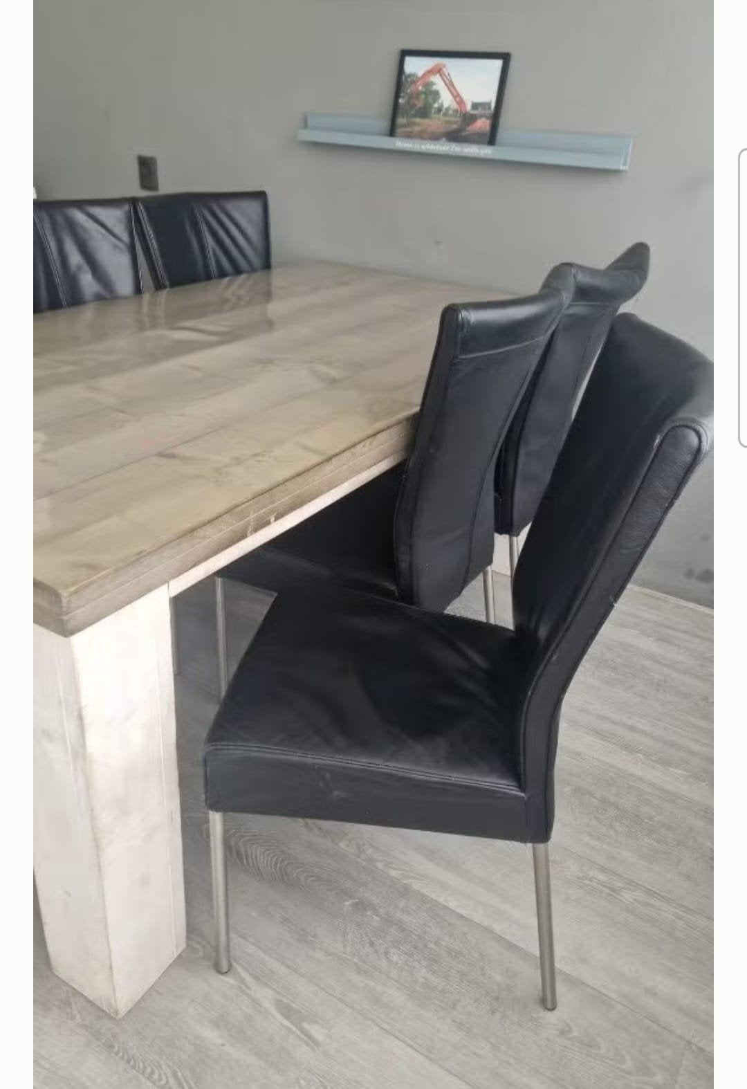 Zwarte leren stoelen gratis af te halen., Ophalen, Gebruikt, Zwart