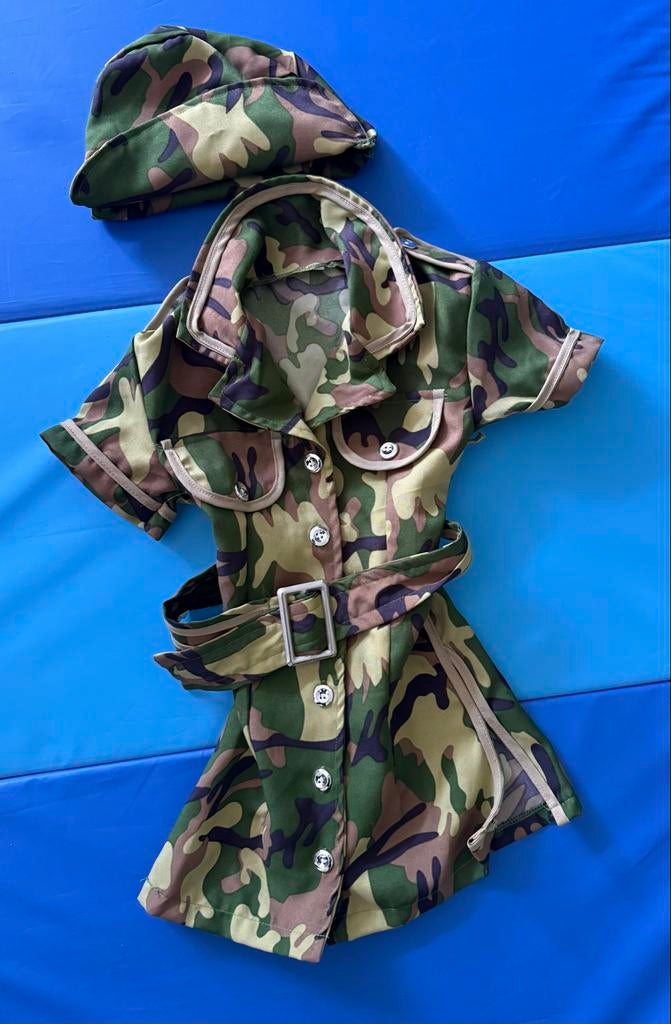 Camo verkleedpakje met petje voor kinderen, Ophalen, Gebruikt, 110 t/m 116, Jongen of Meisje