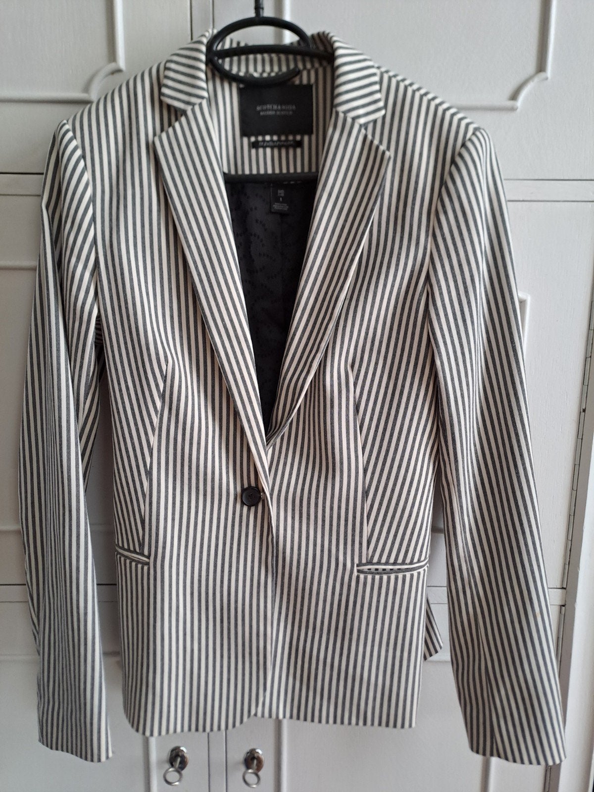 Scotch & Soda Maison Scotch gestreept jasje maat 38, Maat 38/40 (M), Wit, Scotch & Soda, Ophalen of Verzenden