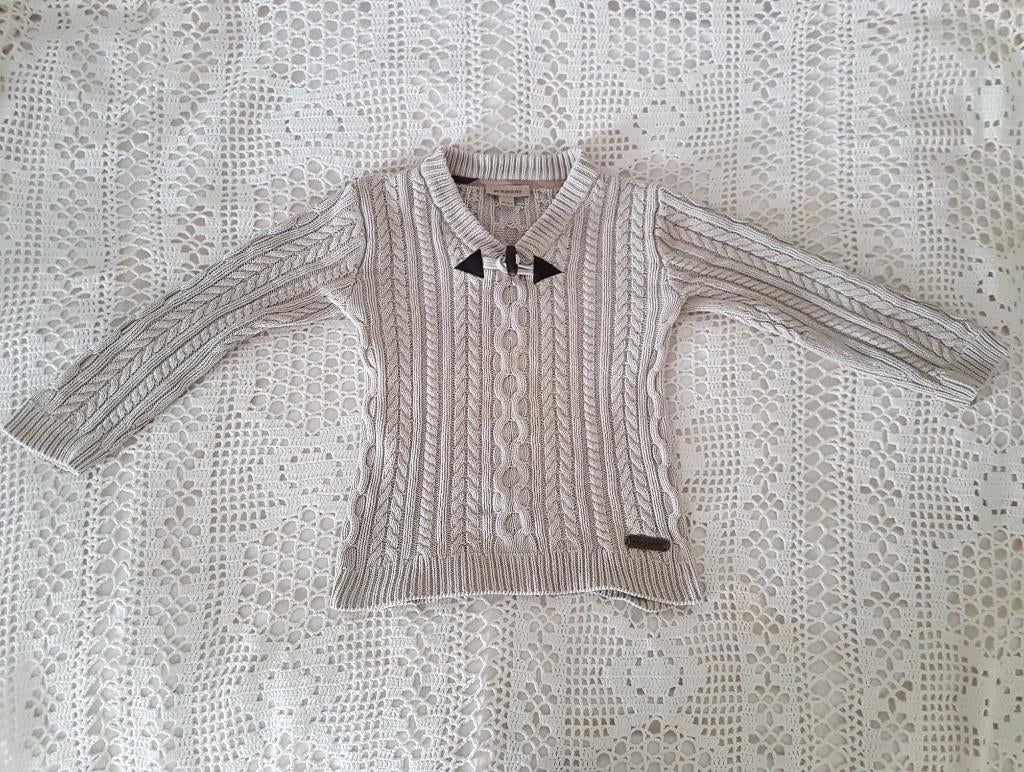 Burberry kabel trui beige 110, Ophalen of Verzenden, Zo goed als nieuw, Jongen of Meisje, Trui of Vest