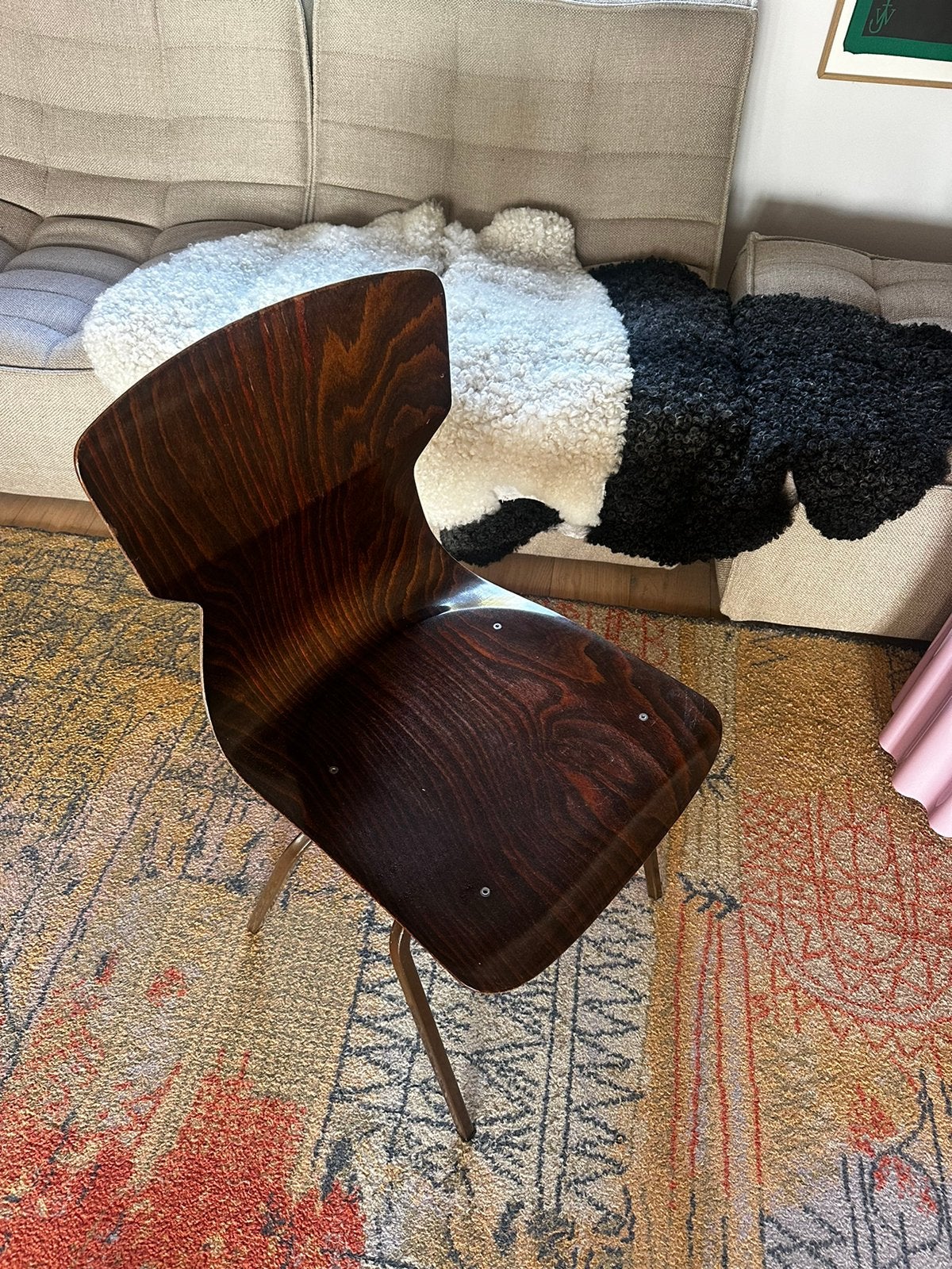 Eetkamer school stoelen OBO Eromes Wijchen, Ophalen of Verzenden, Zo goed als nieuw, Bruin