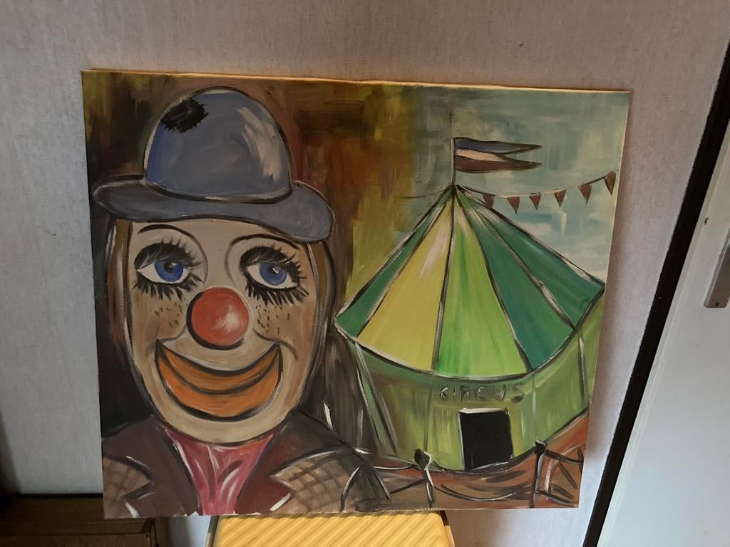 Schilderij Clown, Ophalen