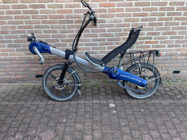 Ligfiets Flevobike GreenMachine Frame S, stoel S, Ophalen, Gebruikt, Bovenstuur, Schijfrem
