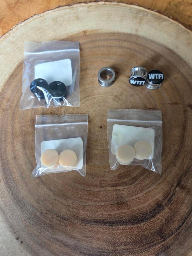 Plug & screw on Tunnel Set 14mm (mix), Ophalen of Verzenden, Nieuw, Staal, Oor- of Traguspiercing