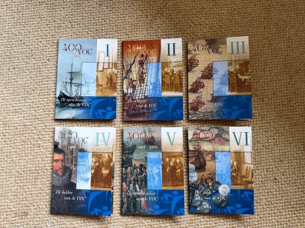 Munten, 400 jaar VOC Deel 1 t/m 6, incl. zilveren penningen, Ophalen of Verzenden, Koningin Beatrix, Euro's, Setje