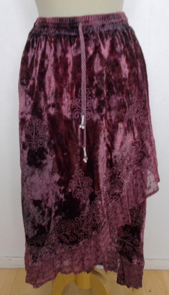 Aparte fluweel met kant en borduursels maxi rok van Rapp! L, Kleding | Dames, Overige kleuren, Verzenden, Maat 42/44 (L), Zo goed als nieuw