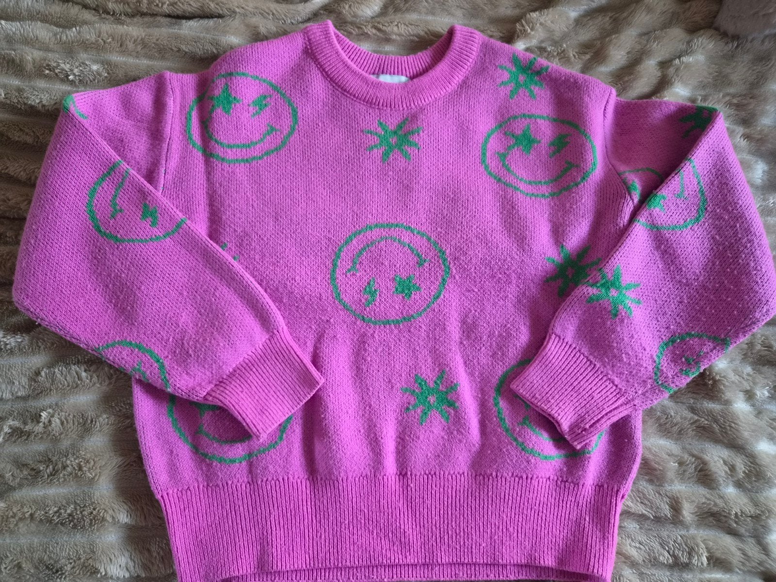 Shoeby trui met smiley print - Maat 122/128, Ophalen of Verzenden, Gebruikt, Shoeby, Meisje