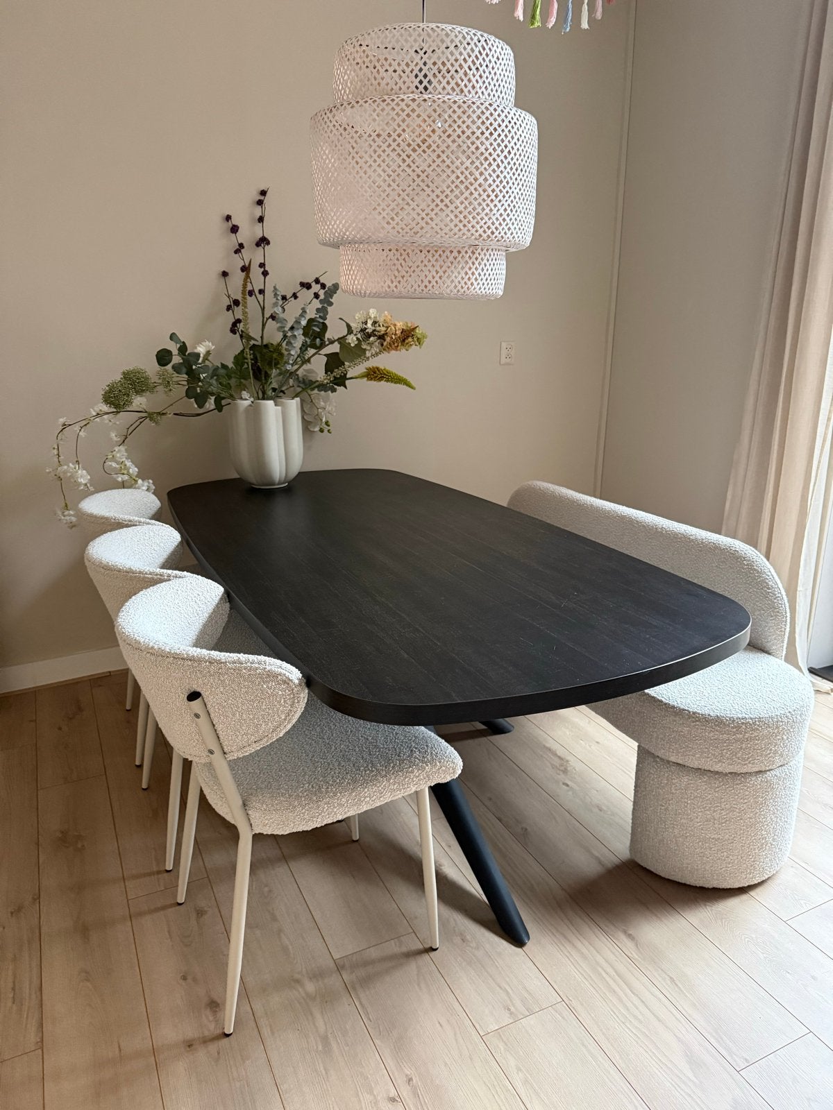 Deens ovale eettafel - 220x100 cm, Ophalen, 100 tot 150 cm, 200 cm of meer, Zo goed als nieuw