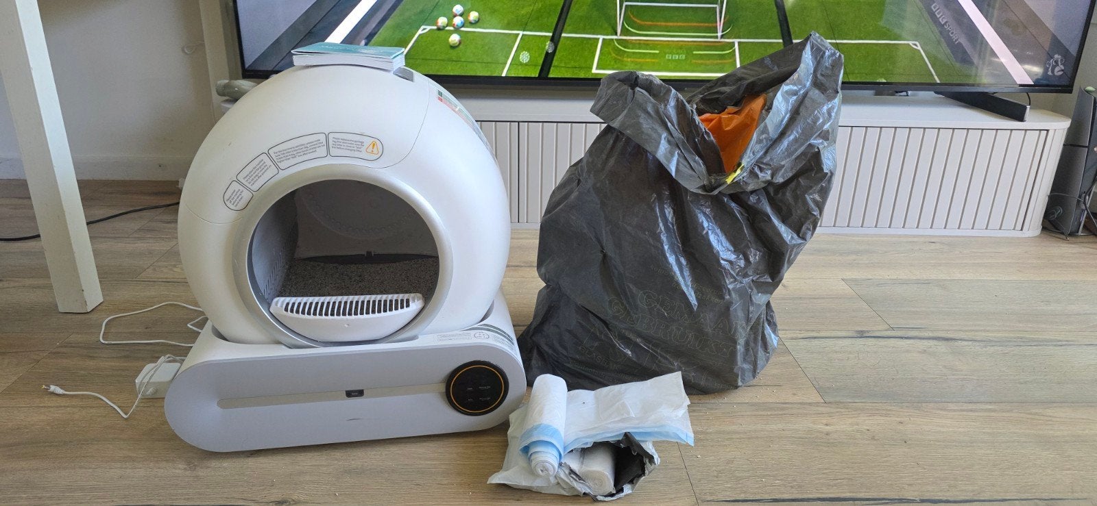 Pet deluxe automatic cat litter box plus bin bags, Ophalen of Verzenden, Zo goed als nieuw