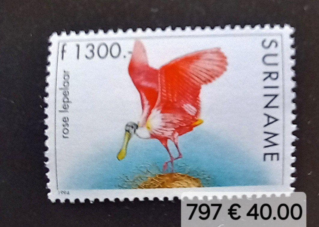 Suriname postzegel - Rose lepelaar F 1300, Ophalen of Verzenden, Postfris