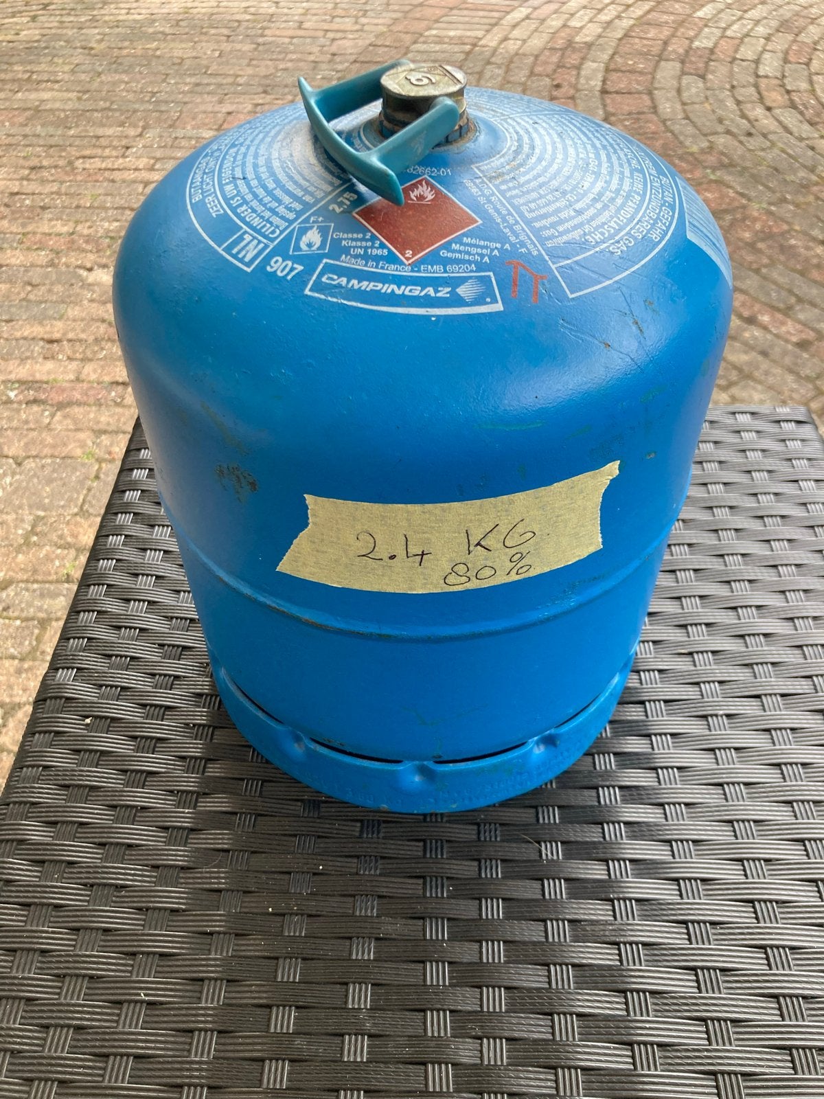 Campingaz 907 gasfles 2.4 KG (80% gevuld), Ophalen, Gebruikt