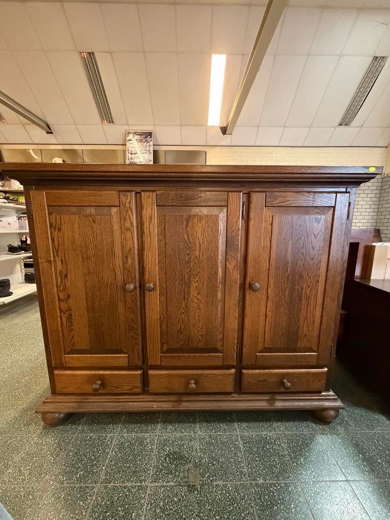 Massief eiken dressoir, Ophalen, Gebruikt, Onbekend, Onbekend
