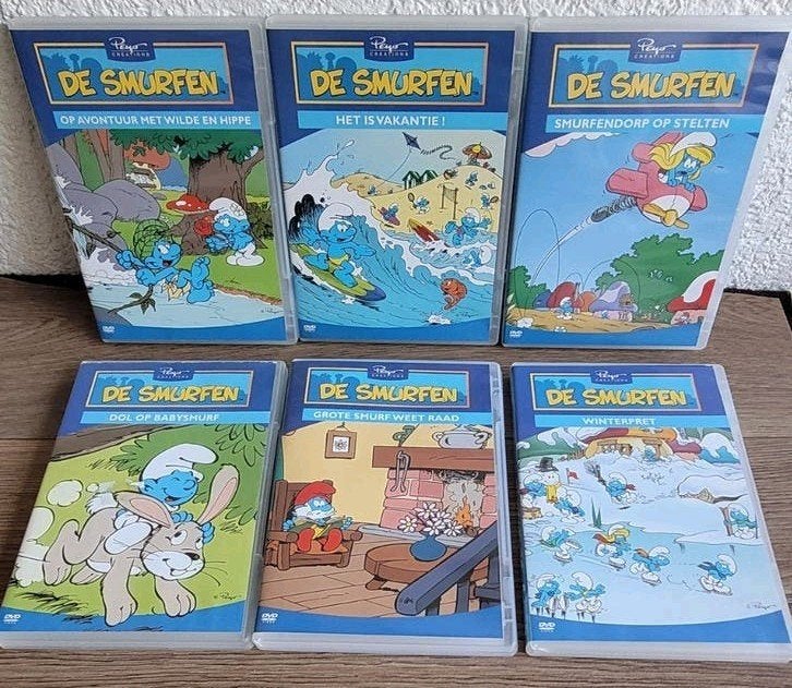 De Smurfen DVD's - 6-delige collectie, Nederlands gesproken, Europees, Gebruikt, Tekenfilm, Alle leeftijden