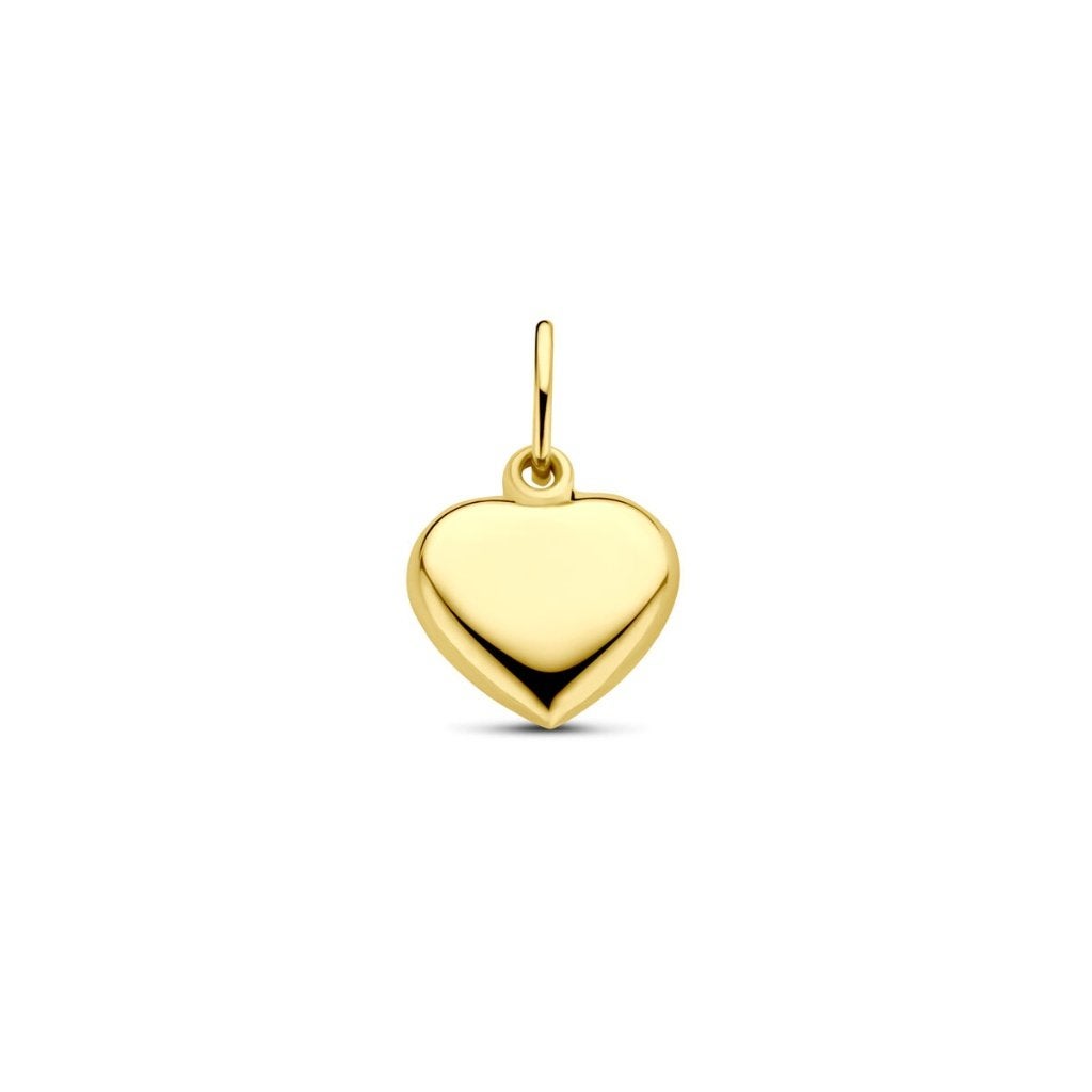Gouden Hart hangertje (8,5 x 8 mm) - 14 karaat goud, Nieuw, Ophalen of Verzenden, Hart, Goud