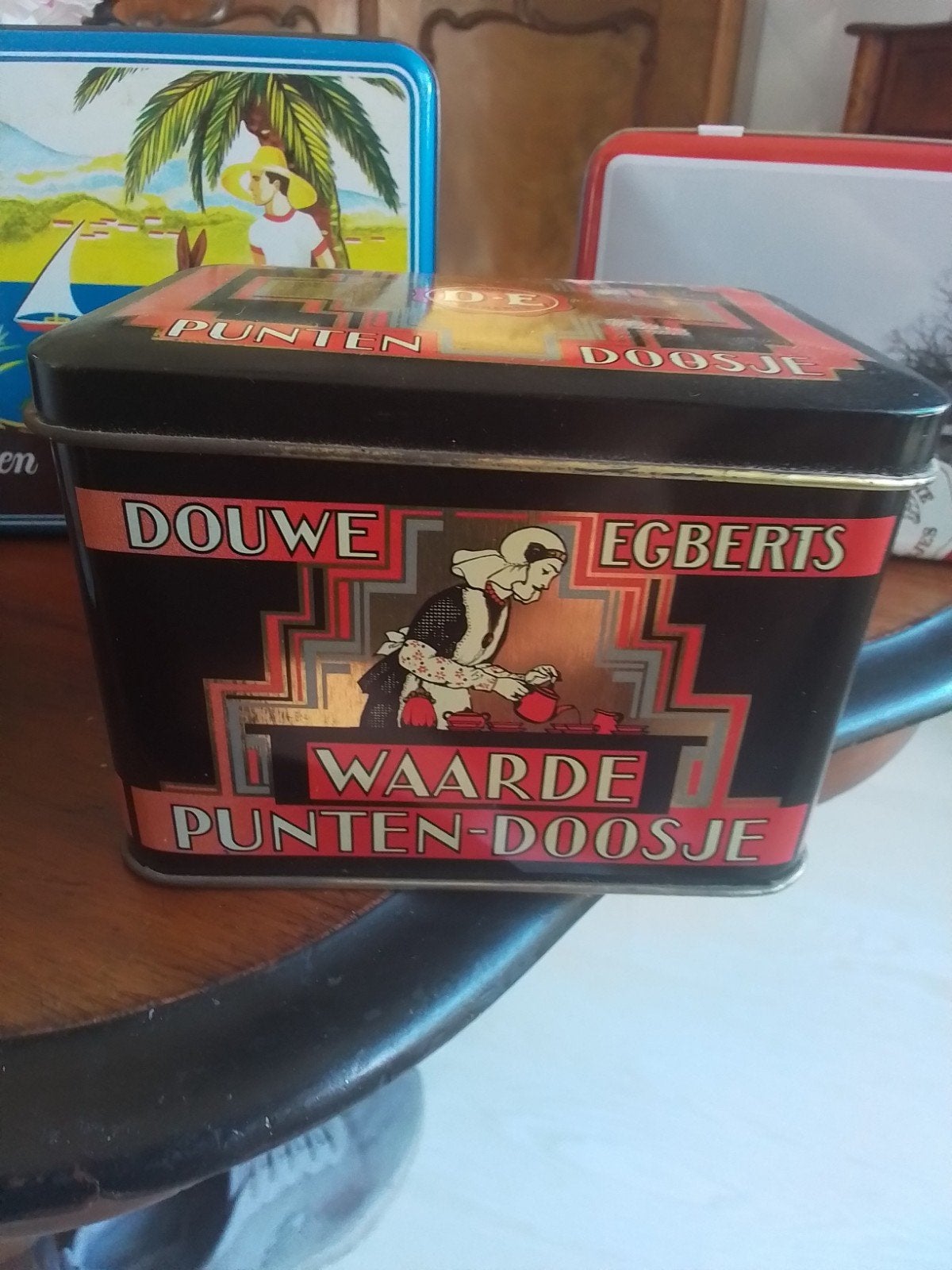 4 Oude Blikken: Douwe Egberts, Van Houten, Van Dungen, Ophalen of Verzenden