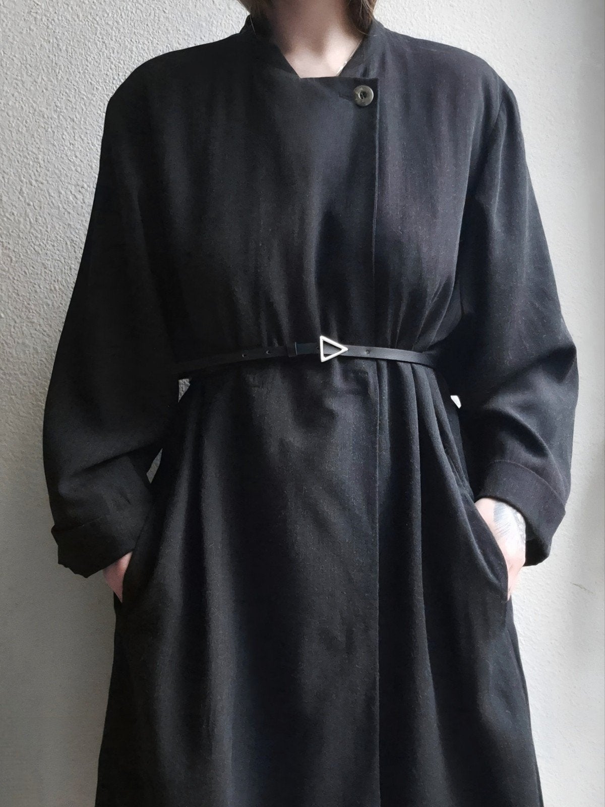 Oversized donkergrijze trenchcoat, Maat 42/44 (L), Zo goed als nieuw, Grijs, Comma