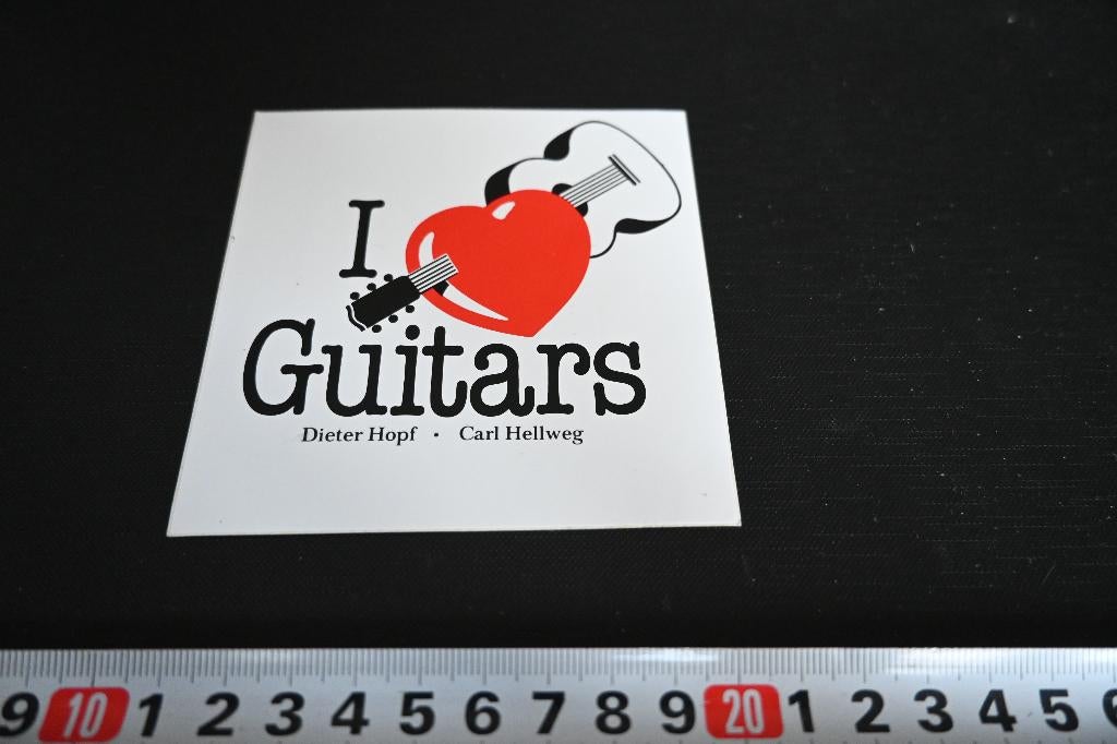 sticker I LOVE Guitars  Dieter Hopf  Carl Hellweg *, Ophalen, Zo goed als nieuw