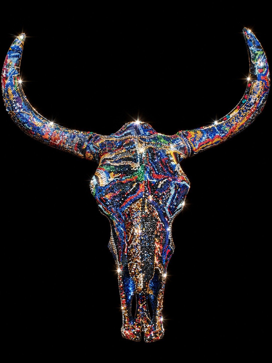 Exclusieve Buffel Schedel met Diamanten - Carlucvi Stijl, Huis en Inrichting, Ophalen of Verzenden, Kunststof, Overige stijlen