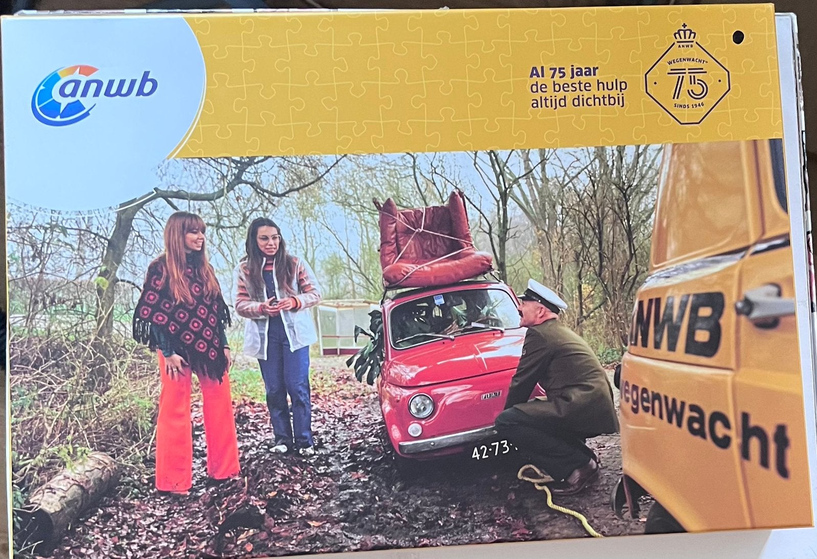 Legpuzzel - ANWB wegenwacht jubileum, Ophalen of Verzenden, 500 t/m 1500 stukjes, Gebruikt, Legpuzzel
