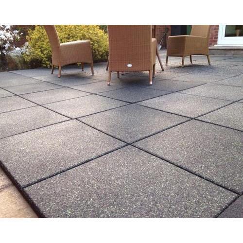 Rubber Tuin / Terras Tegel. 50 x 50 x 2.5cm Zwart €4.95,-, Tuin en Terras, Tegels en Klinkers, Stunttegels.nl, Rubber, Nieuw, Ophalen of Verzenden