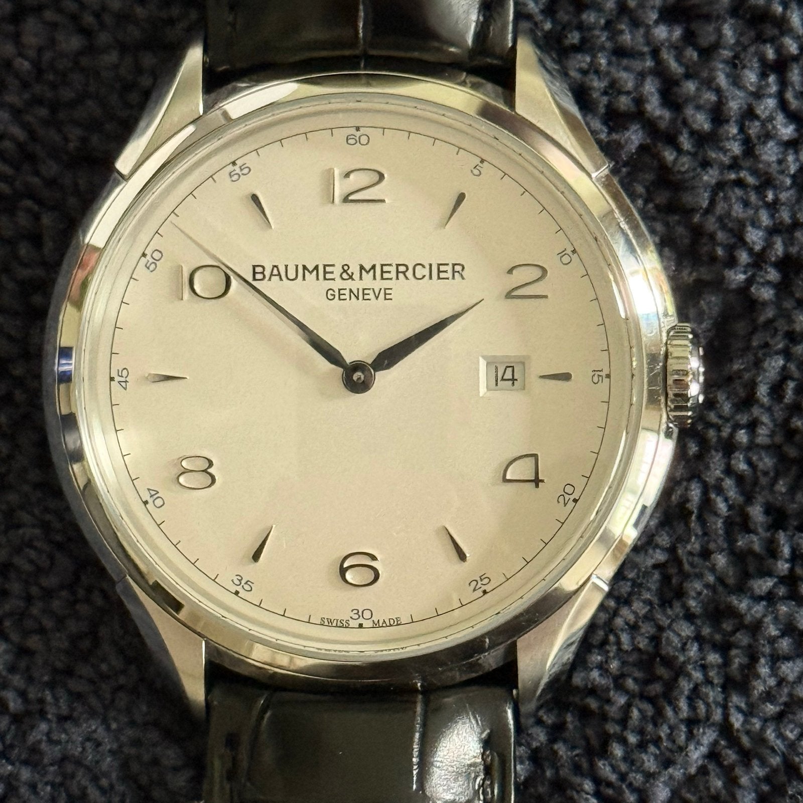 Baume & Mercier Clifton Herenhorloge - Zo goed als nieuw, Leer, Staal, Polshorloge, Zo goed als nieuw