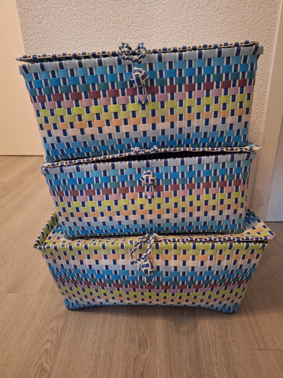 Set van 3 opbergmanden, Huis en Inrichting, Ophalen, Gebruikt, Rechthoekig, Mand