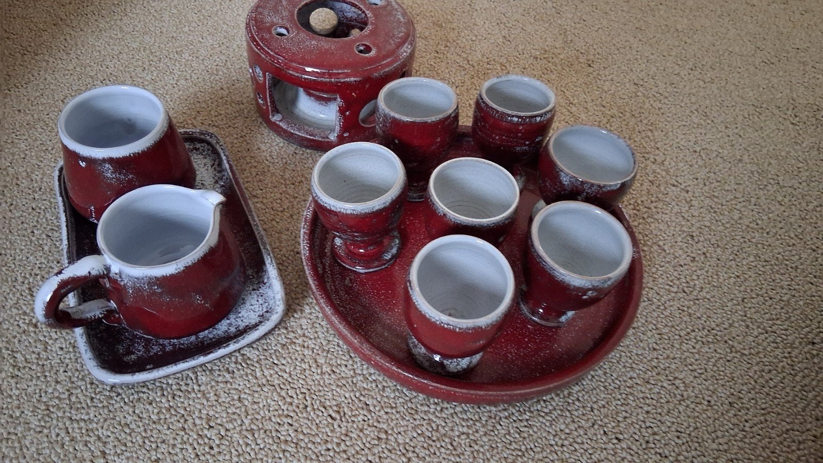 Roomstelletje, eierdopjes ., Gebruikt, Overige merken, Keramiek, Vintage