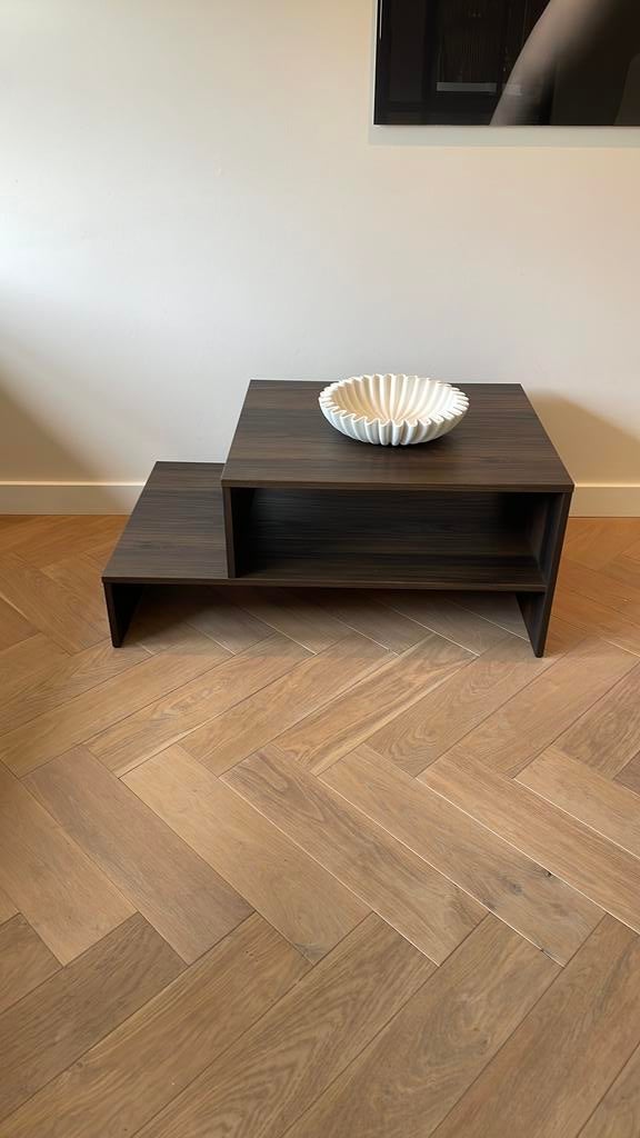 Salontafel, side table bank, donkerbruine side table, Ophalen of Verzenden