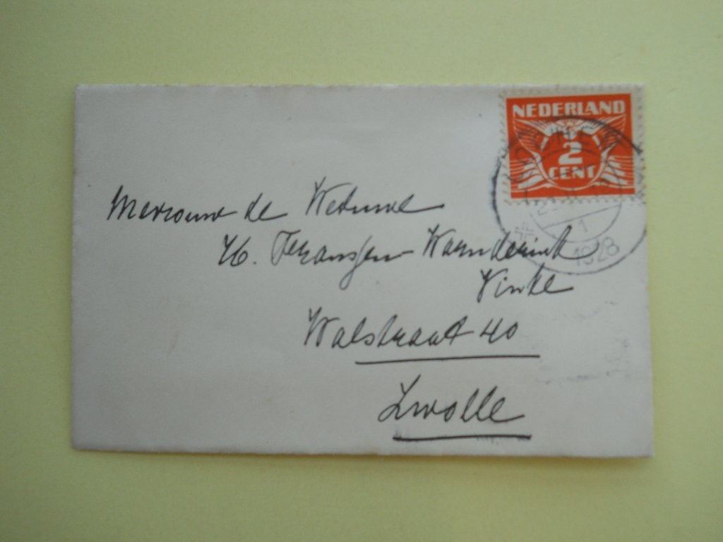Nederland 1925 Briefje Vliegende duif gestempeld Lochem, Ophalen of Verzenden, Envelop